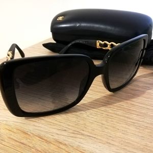 Chanel sunglasses gold and black